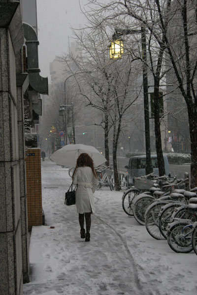 japanese girl in the snow